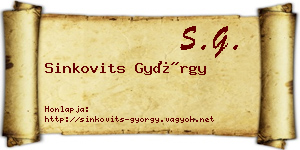 Sinkovits György névjegykártya