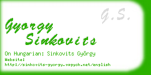 gyorgy sinkovits business card